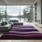 Lavender Wave Layered Abstract Art Rug