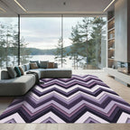 Chic Purple Chevron Zigzag Layered Rug