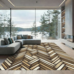 Earthy Tone Woven Herringbone Rug