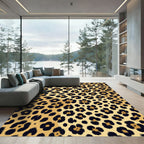 Golden Animal Spotted Leopard Texture Rug
