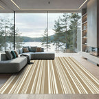 Modern Beige Vertical Stripe Rug