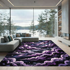 Ethereal Purple Cosmic Nebula Starry Sky Rug