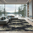 Large Scale Black Bass Fish School Rug