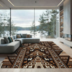 Andean Llama Geometric Earth Tone Tapestry Rug