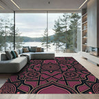Ornate Plum Royal Geometric Star Tile Rug