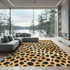 Golden Cheetah Spots Animal Print Rug