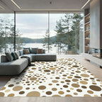 Neutral Earth Tone Polka Dot Rug