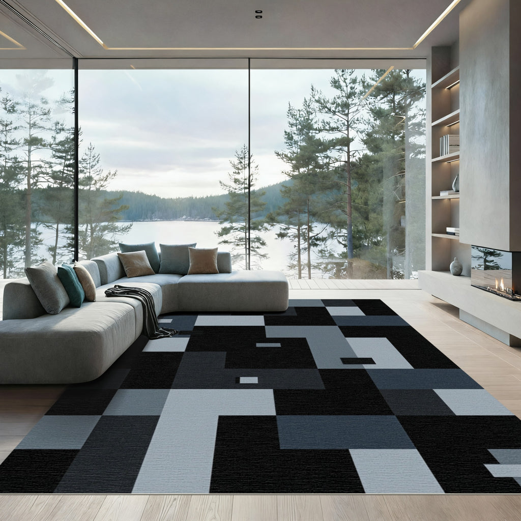 Monochromatic Geometric Block Composition Rug