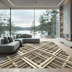 Sophisticated Neutral Lattice Geometric Rug