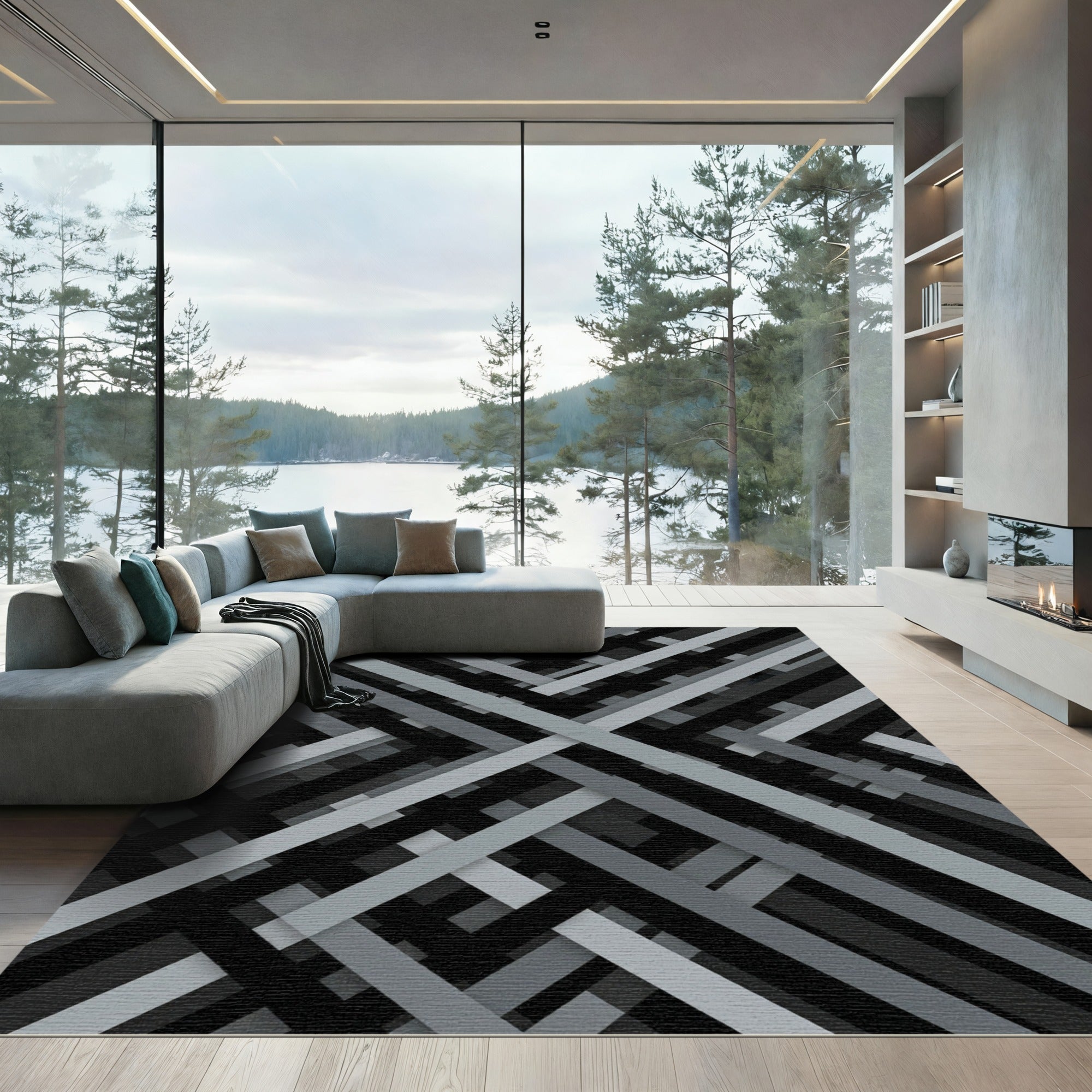 Monochromatic Geometric Intersecting Linear Strips Rug