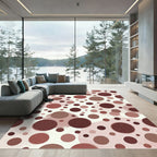 Crimson And Rose Dot Composition Rug