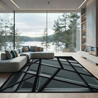 Monochromatic Geometric Glazed Facade Rug