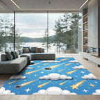 Celestial Meteor Shower Clouds Swirls Rug