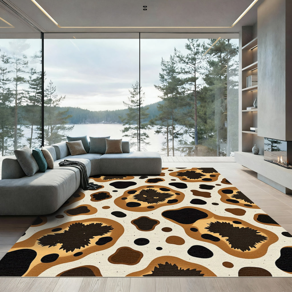 Whimsical Black Cat Spots Rug