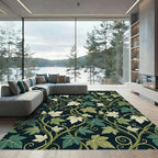 Elegant Green Ivy Vine Botanical Wallpaper Rug