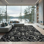 Intricate Silver Interlaced Arch Foliage Rug