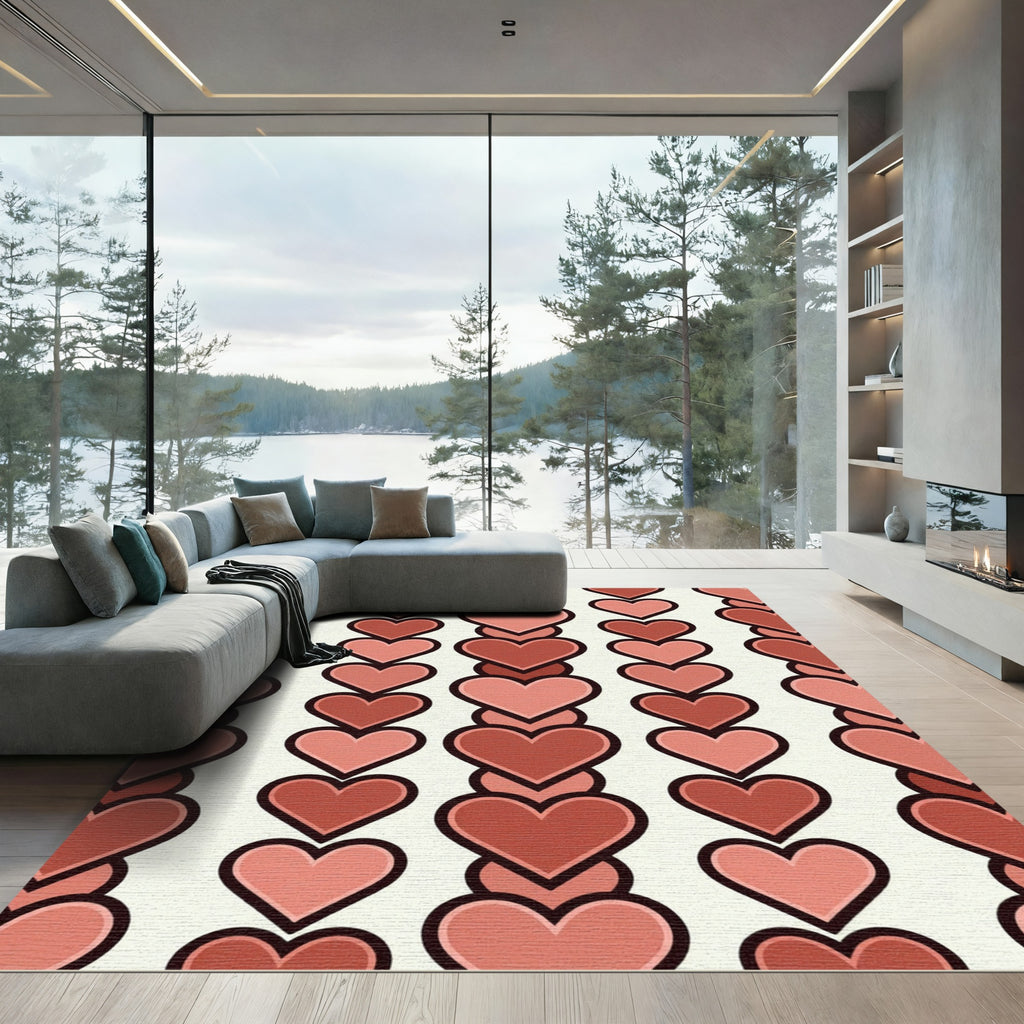 Terracotta Heart Columns Repeat Rug