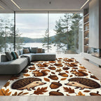 Autumn Woodland Hedgehog and Squirrel Harvest Rug