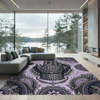 Lavender Paisley Hand Mandala Rug