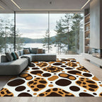 Brown and Tan Organic Abstract Forms Rug