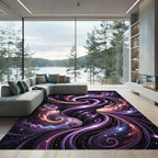 Swirling Cosmic Nebula Interstellar Galaxy Art Rug