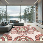 Blush Pink Scalloped Shell Medallion Rug