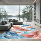 Watercolor Floating Feather Pastel Duo Rug