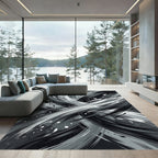 Abstract Swirl Brushstroke Splash Rug