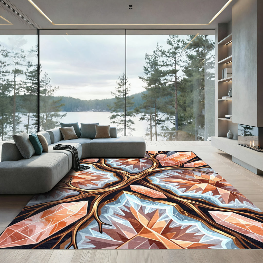 Golden Crystal Branch Radiance Rug