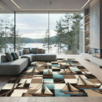 Nautical Sailboats Patchwork Collage Rug
