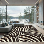 Contemporary Black White Zebra Stripe Rug