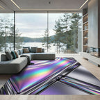 Iridescent Holographic Fluid Liquid Gradient Rug