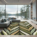 Verdant Leaf Chevron Zigzag Rug