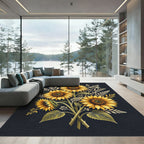 Radiant Golden Sunflower Bouquet Rug