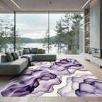 Ethereal Violet Ink Liquid Wave Rug