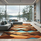 Layered Desert Sunset Landscape Rug