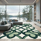 Sage Green Interlocking Clover Trellis Rug