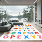 Playful Alphabet Characters Colorful Rug