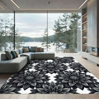 Monochromatic Floral Dahlias Repeating Rug