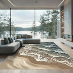 Coastal Ocean Waves Beach Artwork Rug