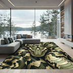 Emerald Snake Skin Texture Rug