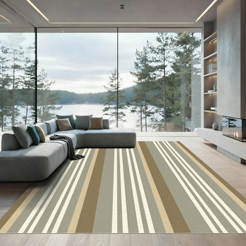 Earthy Tones Vertical Stripe Arrangement Rug