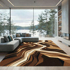 Abstract Earthen Layered Wave Rug