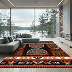 Earthy Geometric Southwest Eagle Diamond Rug