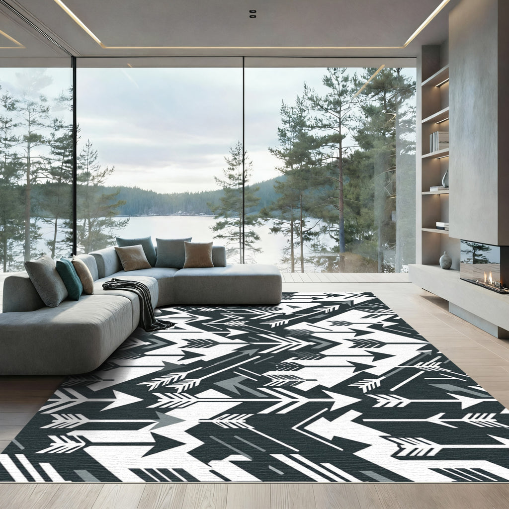 Graphic Tribal Arrow Collage Rug