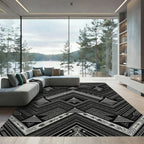 Monochromatic Tribal Chevron Triangle Rug