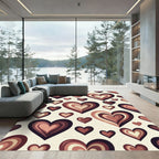 Layered Chocolate Heart Seamless Illustration Rug