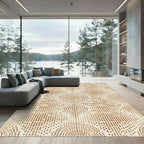 Earthy Tone Circular Dot Arrangement Rug