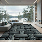 Monochromatic Grayscale Woven Texture Rug