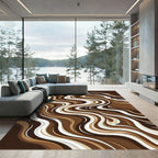 Chocolate Swirl Abstract Contemporary Rug